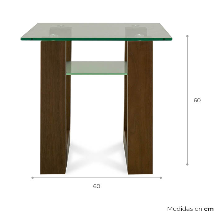 Mesa Lateral Nogal Avek | Mesas Laterales | salas